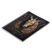Atemberaubendes 3D Golden Unicorn Personalisiert Notizblock (Linke Seite)