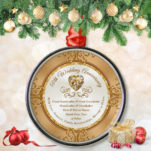 Atemberaubendes 50-jähriges Jubiläum, Großeltern Ornament Aus Metall