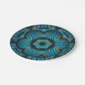 Atemberaubendes Abstraktes Blau und Gelb Pappteller (Schrägansicht)