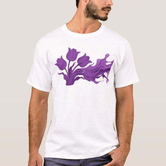 ATEMBERAUBENDES ABSTRAKTES BLUMEN Originaldesign T-Shirt (Vorderseite)