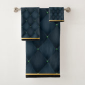ATEMBERAUBENDES AQUAMARINES BLAU Black BATHROOM TO Badhandtuch Set (Insitu)