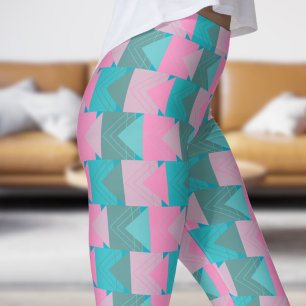 Atemberaubendes Aquamarines und rosa Pfeilmuster Leggings