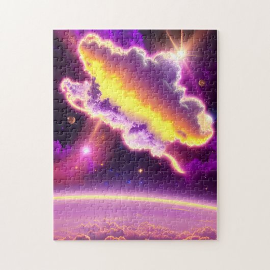 Atemberaubendes Bild des kosmischen Lila und gelbe Puzzle (Vertikal)