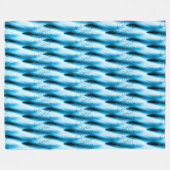 Atemberaubendes Blau, Schwarz/Weiß-Swirbel-Design Fleecedecke (Vorderseite (Horizontal))