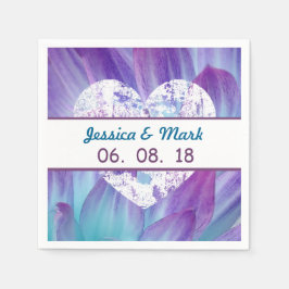 Atemberaubendes Blau und Lila Hochzeit Dahlia A01X Serviette