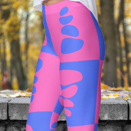 Atemberaubendes Blau- und Rosa-Kies-Muster Leggings