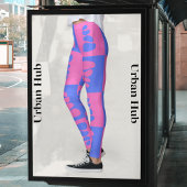 Atemberaubendes Blau- und Rosa-Kies-Muster Leggings