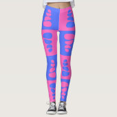 Atemberaubendes Blau- und Rosa-Kies-Muster Leggings (Vorderseite)