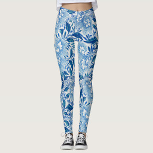 Atemberaubendes Blau und Weiß-Blau-Asiatischer Loo Leggings