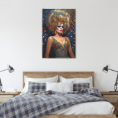 Atemberaubendes Blonde Bombshell Drag Queen Portra Leinwanddruck (Insitu (Schlafzimmer))