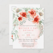 Atemberaubendes Blumenbrunch Einladungspostkarte (Vorne/Hinten)
