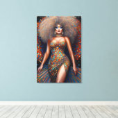 Atemberaubendes Bombshell Drag Queen Portrait Leinwanddruck (Insitu (Holzboden))