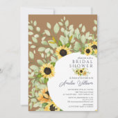 Atemberaubendes Brautparty Wasserfarbe Sonnenblume Einladung (Vorderseite)