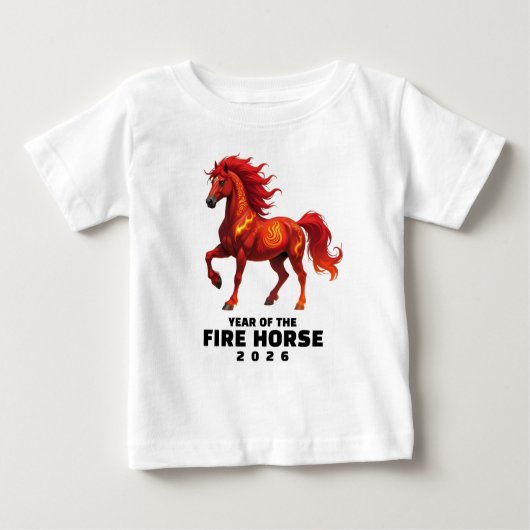 Atemberaubendes chinesisches Jahr des Feuerpferdes Baby T-shirt (Vorderseite)