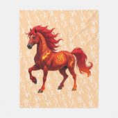 Atemberaubendes chinesisches Jahr des Feuerpferdes Fleecedecke (Vorderseite)