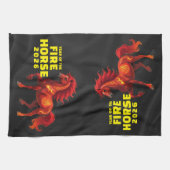 Atemberaubendes chinesisches Jahr des Feuerpferdes Geschirrtuch (Horizontal)