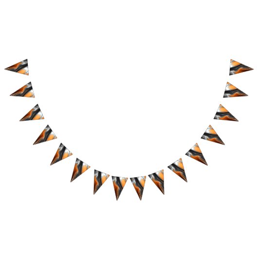 Atemberaubendes Chromorange-Fraktal abstrakt Wimpelkette (Alle)