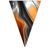 Atemberaubendes Chromorange-Fraktal abstrakt Wimpelkette (Dritte Fahne)