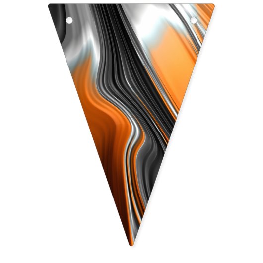 Atemberaubendes Chromorange-Fraktal abstrakt Wimpelkette (Erste Fahne)