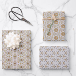 Atemberaubendes Design für Elfenbein und Gold Geschenkpapier Set