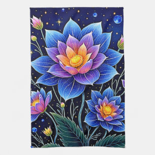 Atemberaubendes Design kosmischer Blumenträume Geschirrtuch