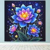 Atemberaubendes Design kosmischer Blumenträume Leinwanddruck (Insitu (Holzboden))