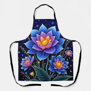 Atemberaubendes Design kosmischer Blumenträume Schürze