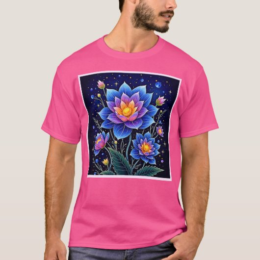 Atemberaubendes Design kosmischer Blumenträume T-Shirt (Vorderseite)