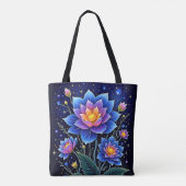 Atemberaubendes Design kosmischer Blumenträume Tasche (Rückseite)