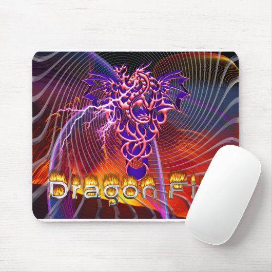 Atemberaubendes Drachenfeuerdesign Mousepad (Mit Mouse)