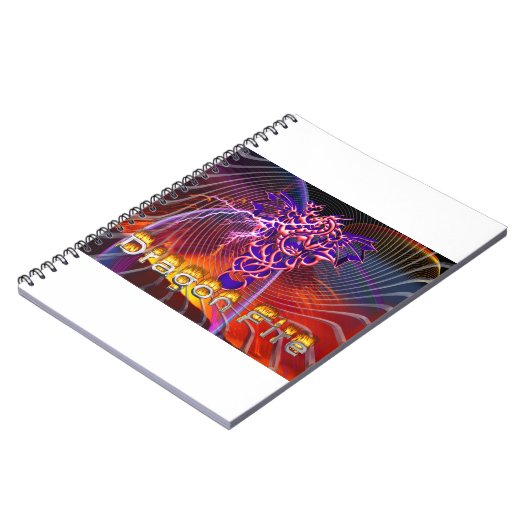 Atemberaubendes Drachenfeuerdesign Notizblock (Linke Seite)