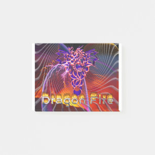 Atemberaubendes Drachenfeuerdesign Post-it Klebezettel