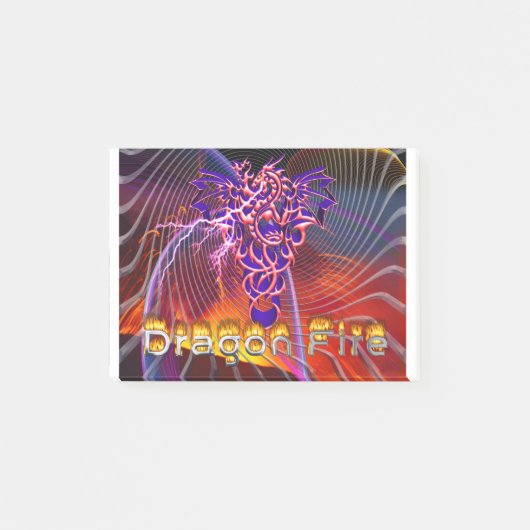 Atemberaubendes Drachenfeuerdesign Post-it Klebezettel (Vorderseite)