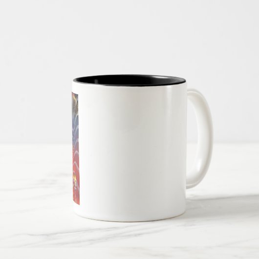 Atemberaubendes Drachenfeuerdesign Zweifarbige Tasse (VorderseiteRechts)