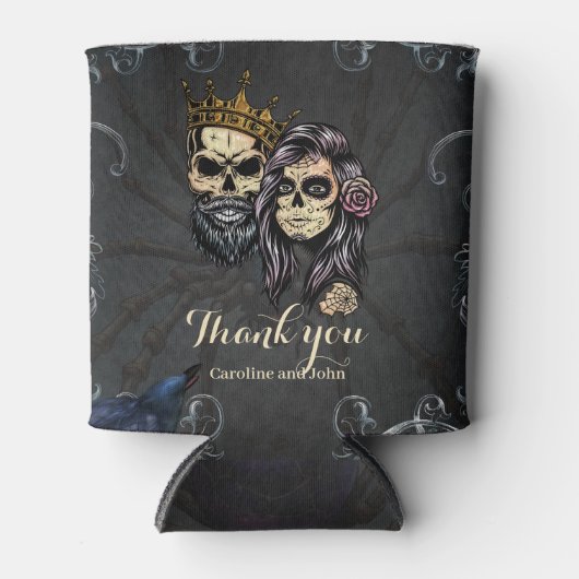 Atemberaubendes dunkelgotisches Hochzeitsdesign mi Dosenkühler (Vorderseite)