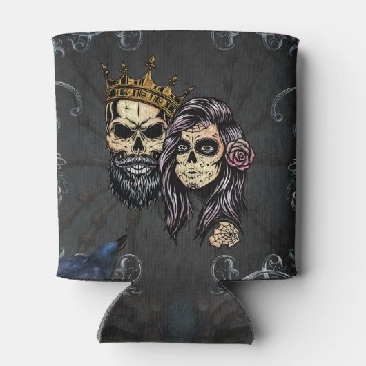 Atemberaubendes dunkelgotisches Hochzeitsdesign mi Dosenkühler (Rückseite)