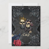 Atemberaubendes dunkelgotisches Hochzeitsdesign mi Einladung (Rückseite)