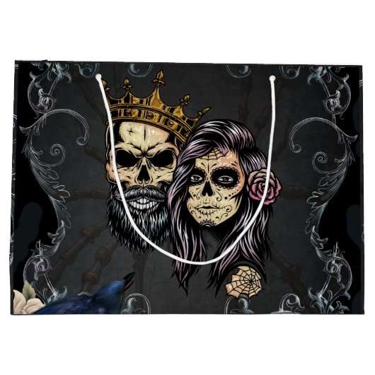 Atemberaubendes dunkelgotisches Hochzeitsdesign mi Große Geschenktüte (Rückseite)