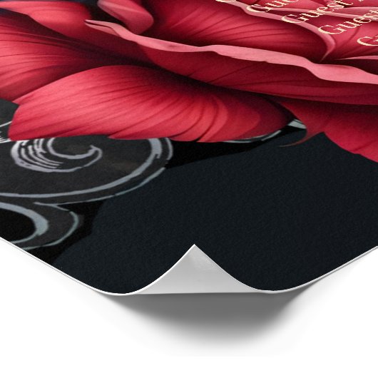 Atemberaubendes dunkelgotisches Hochzeitsdesign mi Poster (Ecke)