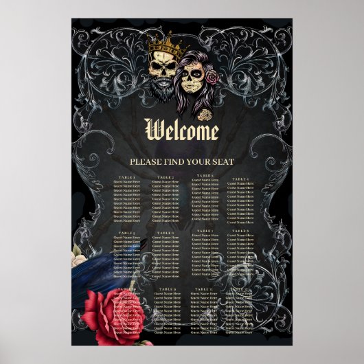 Atemberaubendes dunkelgotisches Hochzeitsdesign mi Poster (Vorne)