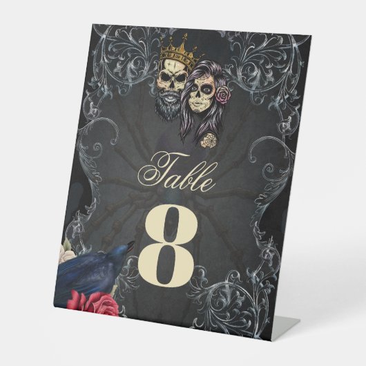 Atemberaubendes dunkelgotisches Hochzeitsdesign mi Sockelschild (Vorderseite)