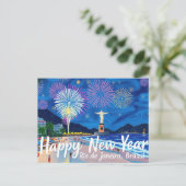 Atemberaubendes Feuerwerk in Rio de Janeiro Postkarte (Stehend Vorderseite)