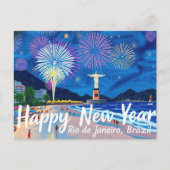 Atemberaubendes Feuerwerk in Rio de Janeiro Postkarte (Vorderseite)