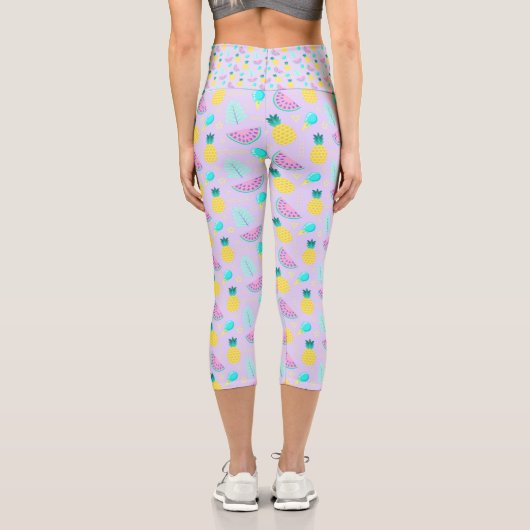 Atemberaubendes Fruchtmuster Capri Leggings (Rückseite)