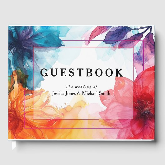 Atemberaubendes Gästebuch Anemone Dreamscape Hochz (Vorderseite)