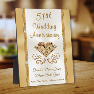 Atemberaubendes Geschenk zum 51. Hochzeitstag Fotoplatte