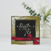 Atemberaubendes Gold Art Nouveau 16 . Geburtstag Einladung (Stehend Vorderseite)