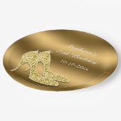 Atemberaubendes Goldfunkelnd Stilett-Geburtstag Pappteller (Schrägansicht)