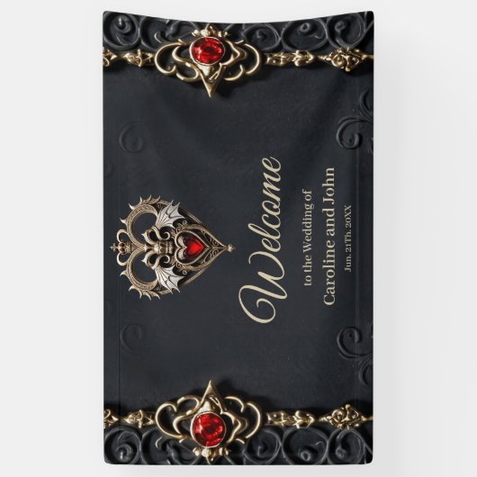 Atemberaubendes gotisches Herz Banner (Vertikal)