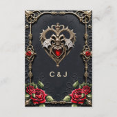 Atemberaubendes gotisches Herz Begleitkarte (Rückseite)